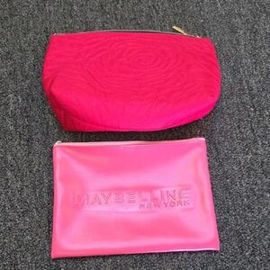 Maybelline Hot Pink Quilted and Embossed Cosmetic Pouch Set